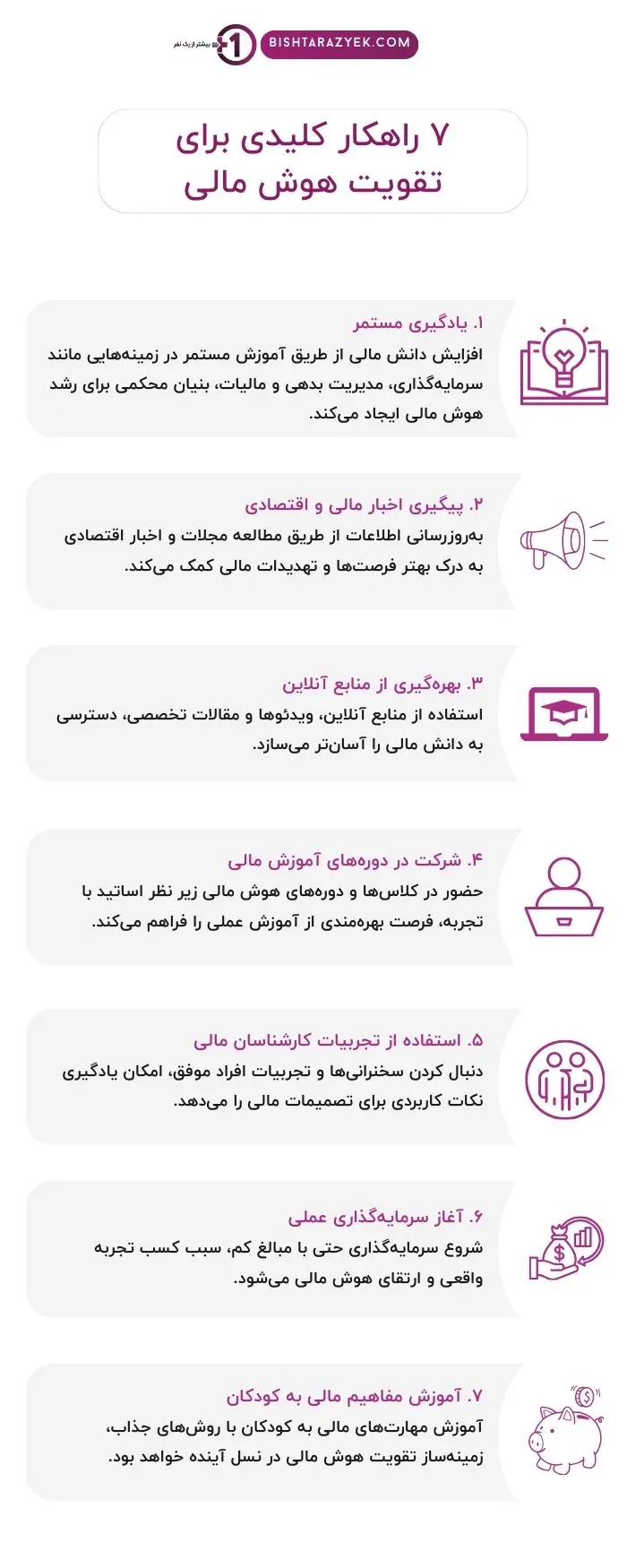 ۷ راهکار کلیدی برای تقویت هوش مالی